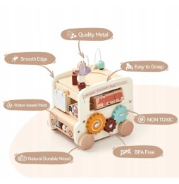 Wooden Montessori 9-in-1 Motor Skills Cube