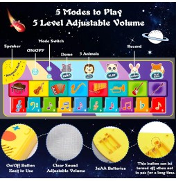 Encoun Piano Mat for Kids 110cm x 36cm