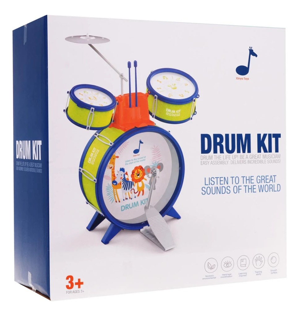 Safari Drum Set for Kids Aged 3 - Musical Talent Development