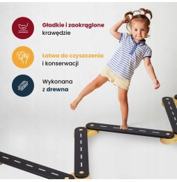 Wooden Sensory Path Balance Beam 5 Elements