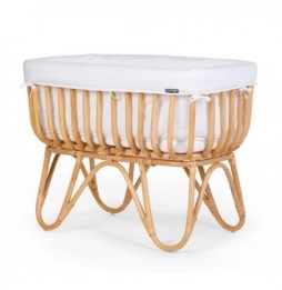 Childhome Rattan Crib 90x50cm Natural with Mattress