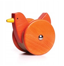 Wooden Chicken on Wheels Bajo - Yellow