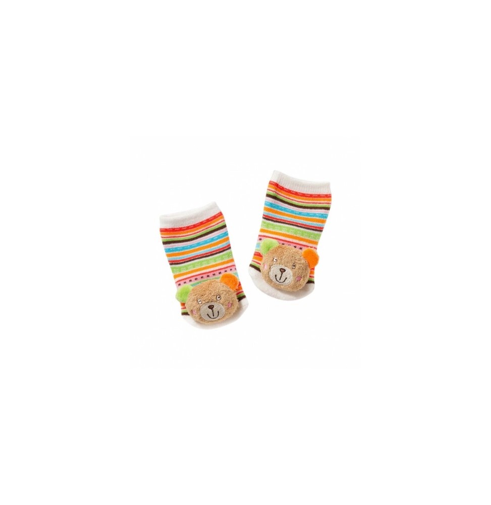 Baby Socks with Rattle Bear, Oskar Collection