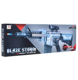 Srebrny karabin Blaze Storm dla dzieci z 20 pociskami