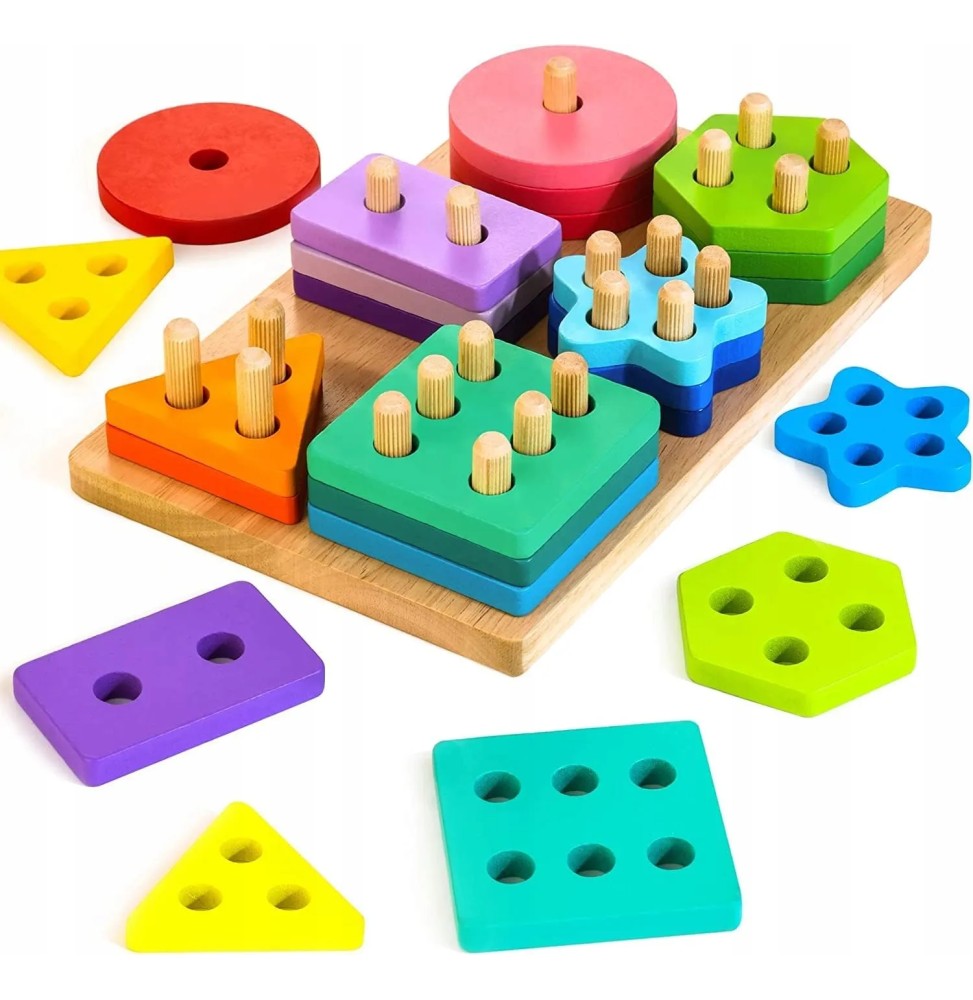 Puzzle Montessori z cylindrami dla dzieci