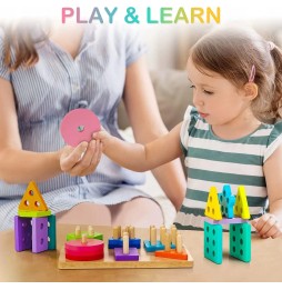 Puzzle Montessori z cylindrami dla dzieci