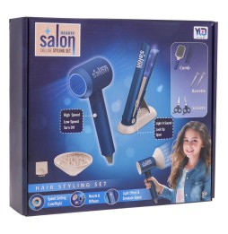 Blue Hairdresser Set with Accessories for Kids