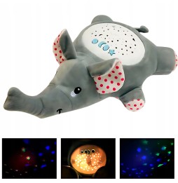 Elephant Projector with Music Box and Night Light