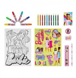 Set școlar cu colorat Barbie, 35 de piese