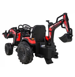 Pojazd traktor z przyczepą 720-t w kolorze czerwonym