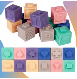 Colorful Sensory Blocks 12 Pieces Rubber