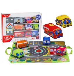 Soft Toy Cars with Play Mat