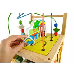 Wooden Push Walker with Educational Cube