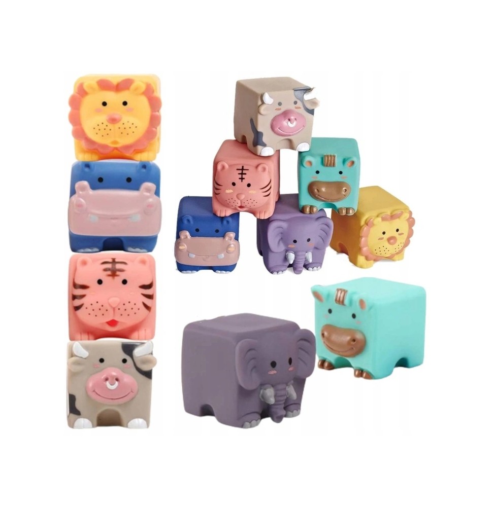 Rubber Animal Blocks for Kids Bath Time