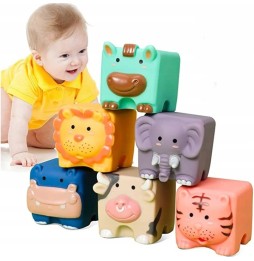 Rubber Animal Blocks for Kids Bath Time