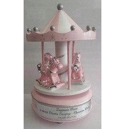 Musical Carousel H 20 cm Pink