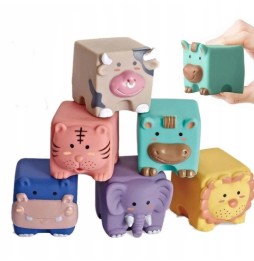 Rubber Animal Blocks for Kids Bath Time