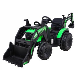 Tractor cu remorcă 720-T verde pentru copii