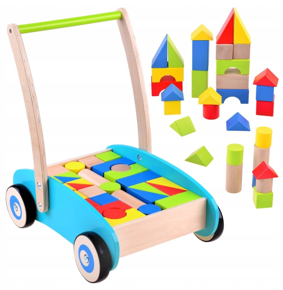 Wooden Push Toy with Blocks ZA3724