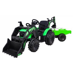 Tractor cu remorcă 720-T verde pentru copii