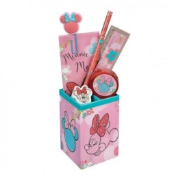 Minnie Mouse School Supplies Container 7 Pieces