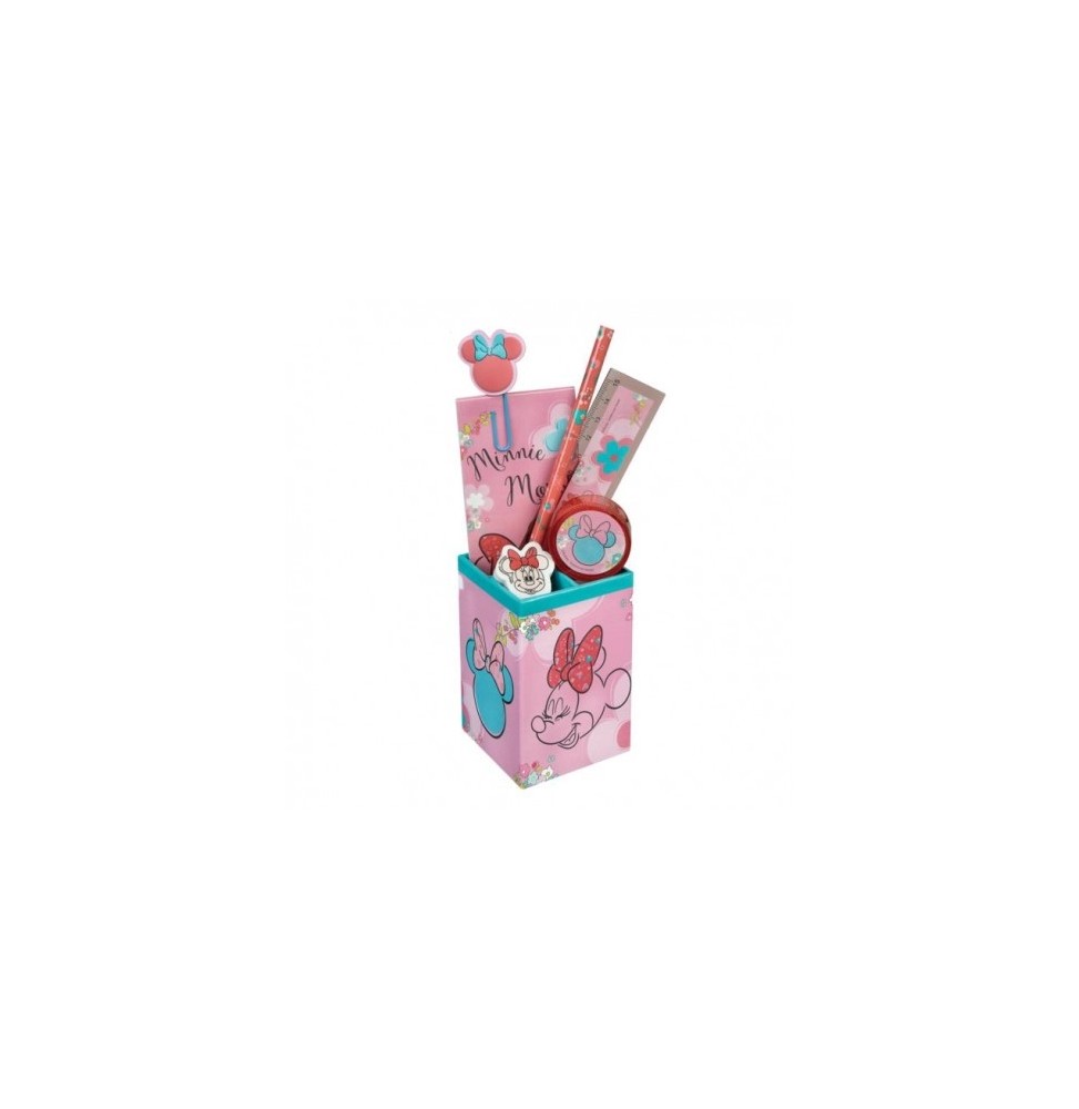 Minnie Mouse School Supplies Container 7 Pieces