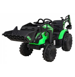 Tractor cu remorcă 720-T verde pentru copii