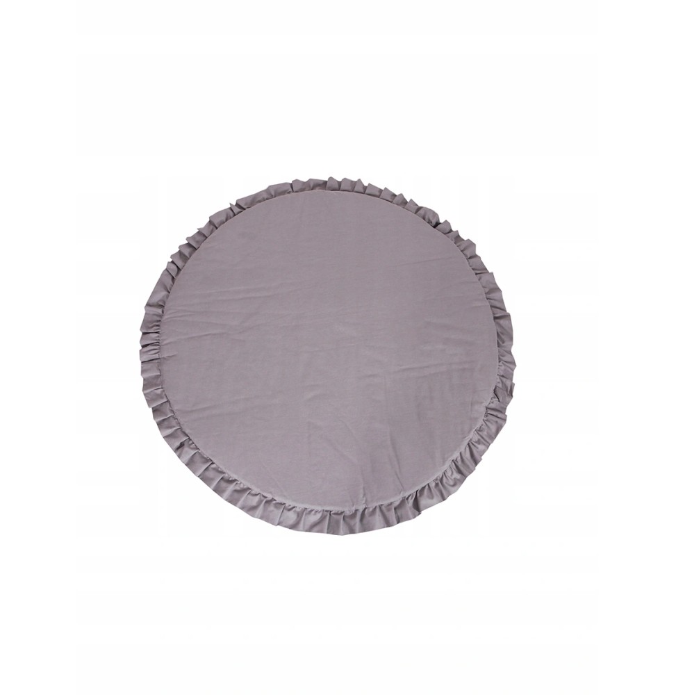 Graphite Ruffled Round Mat 90 cm