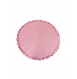 Round Mat with Ruffle in Dusty Pink