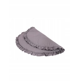 Graphite Ruffled Round Mat 90 cm