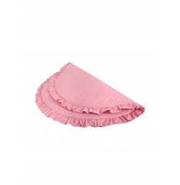 Round Mat with Ruffle in Dusty Pink