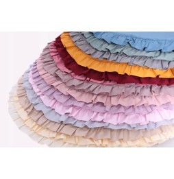 Round Mat with Ruffle in Dusty Pink