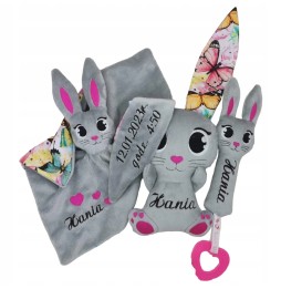 Personalized Baby Blanket and Bunny