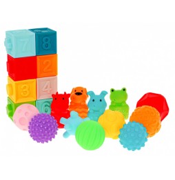 Mega Set of 20 Balls and Blocks for Kids 6m+