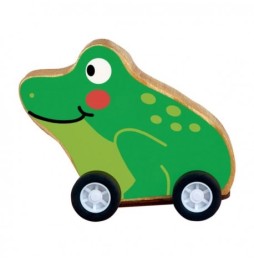 Wooden Animal-Shaped Pull-Back Toy Car