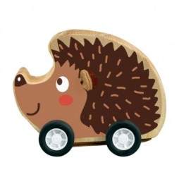 Wooden Animal-Shaped Pull-Back Toy Car