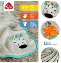 Zebra Blanket with Teether DoBabyDoo Collection