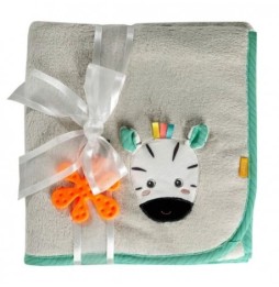 Zebra Blanket with Teether DoBabyDoo Collection