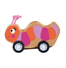 Wooden Animal-Shaped Pull-Back Toy Car