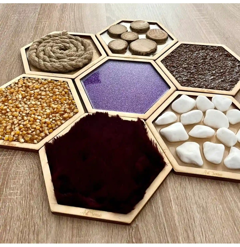 Ścieżka sensoryczna heksagony 29 cm Montessori Ścieżka sensoryczna heksagony 29 cm Montessori