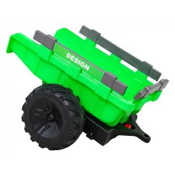 Tractor cu remorcă 720-T verde pentru copii