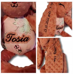 Personalized Bunny for Baptism and Birthdays