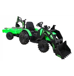 Tractor cu remorcă 720-T verde pentru copii