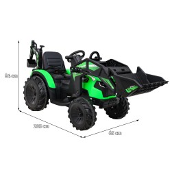 Tractor cu remorcă 720-T verde pentru copii