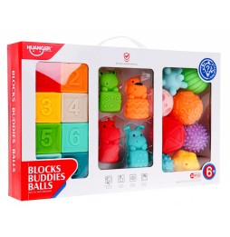 Mega Set of 20 Balls and Blocks for Kids 6m+