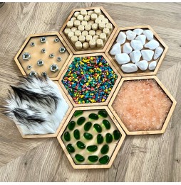 Ścieżka sensoryczna heksagony 29 cm Montessori