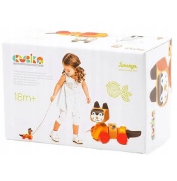 Wooden Pull Cat Toy for Kids