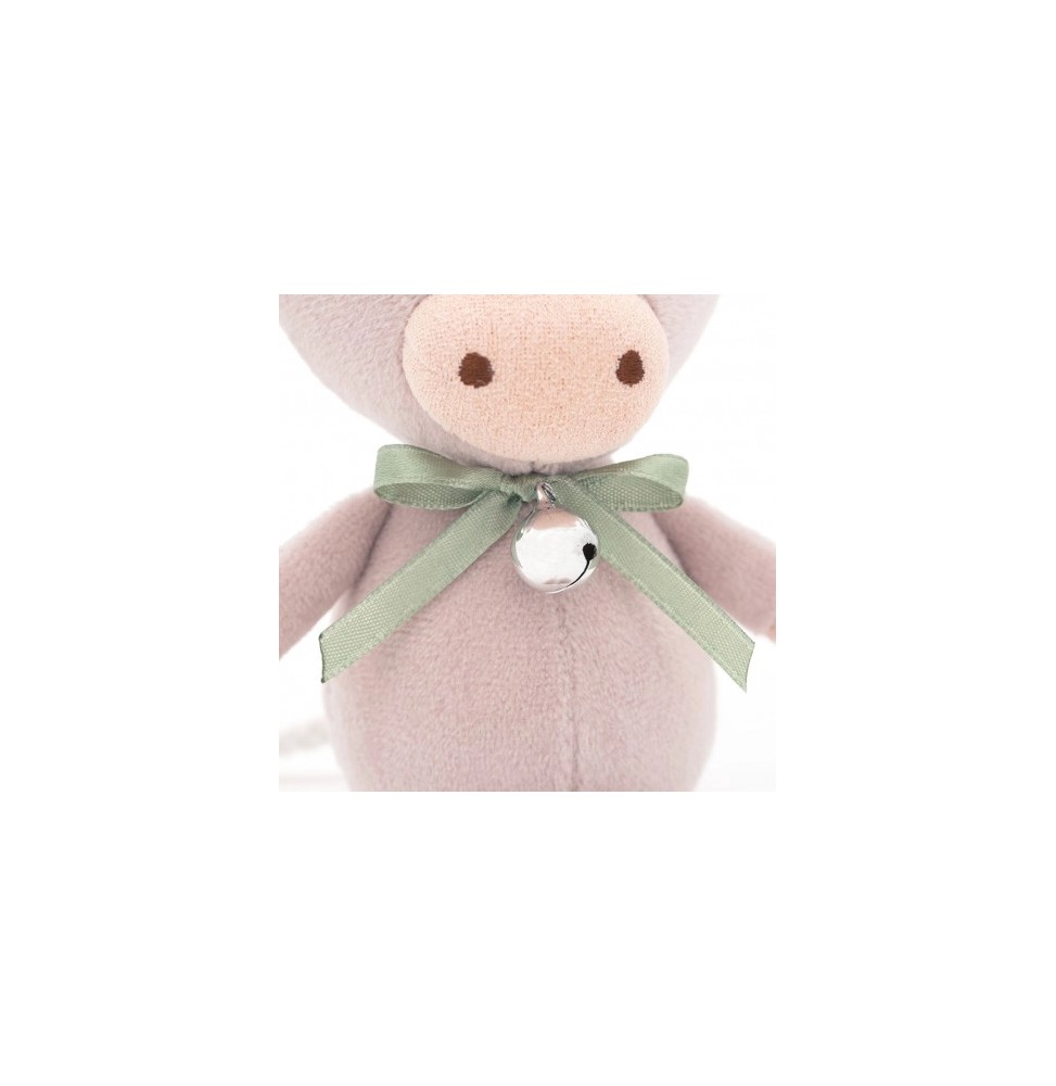 Beige Moo Calf Plush Toy with Bell 19cm