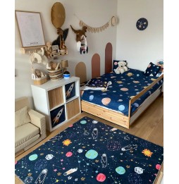 Mata edukacyjna 150x150 cm granatowa kosmos