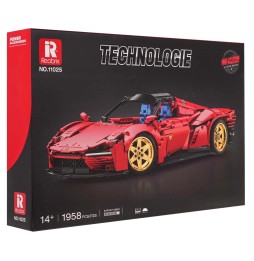 Red Sports Car Building Set 1958 Pieces